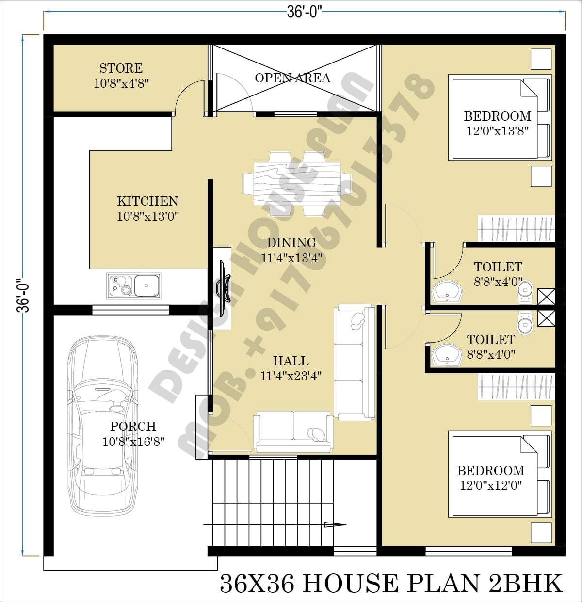 36 36 house plan east facing