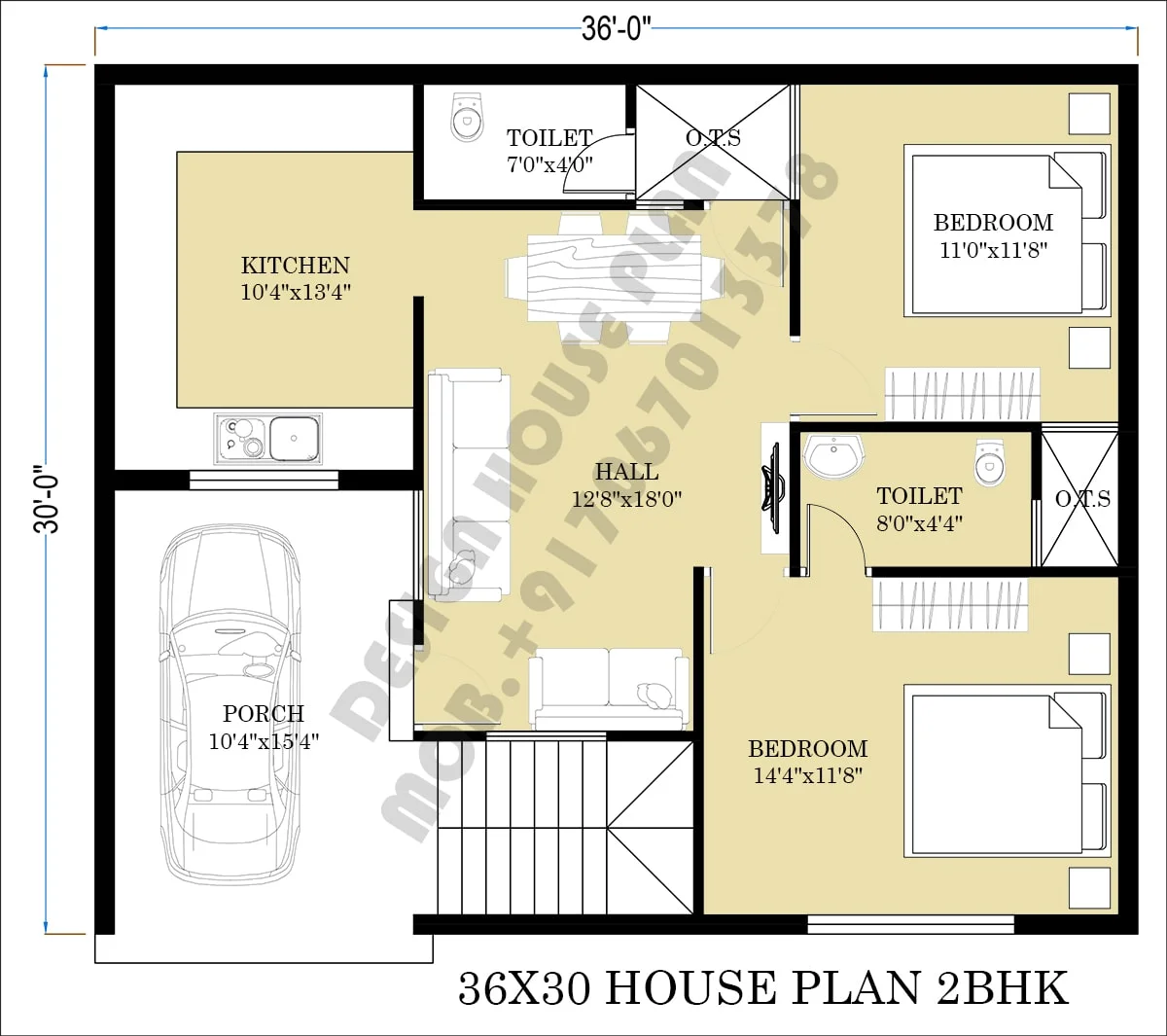 36 x 30 house plans