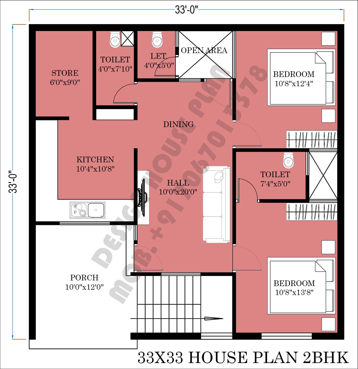 33 33 house plan with car parking