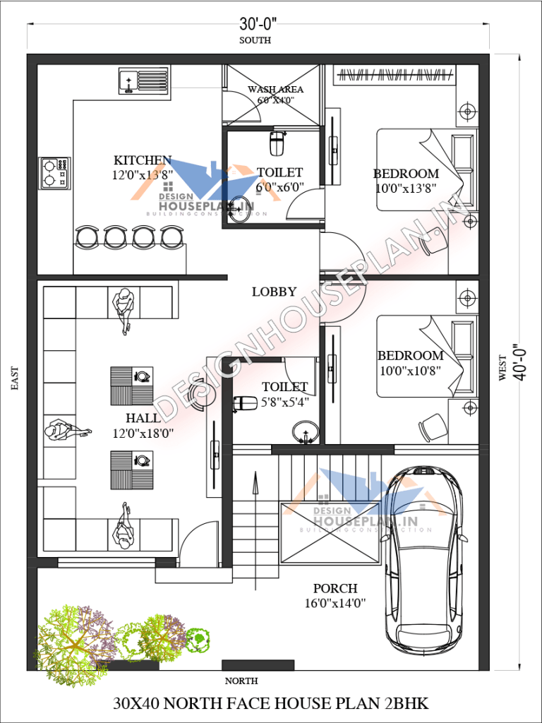 30x40 north facing house plans 2bhk 3bhk house map with vastu