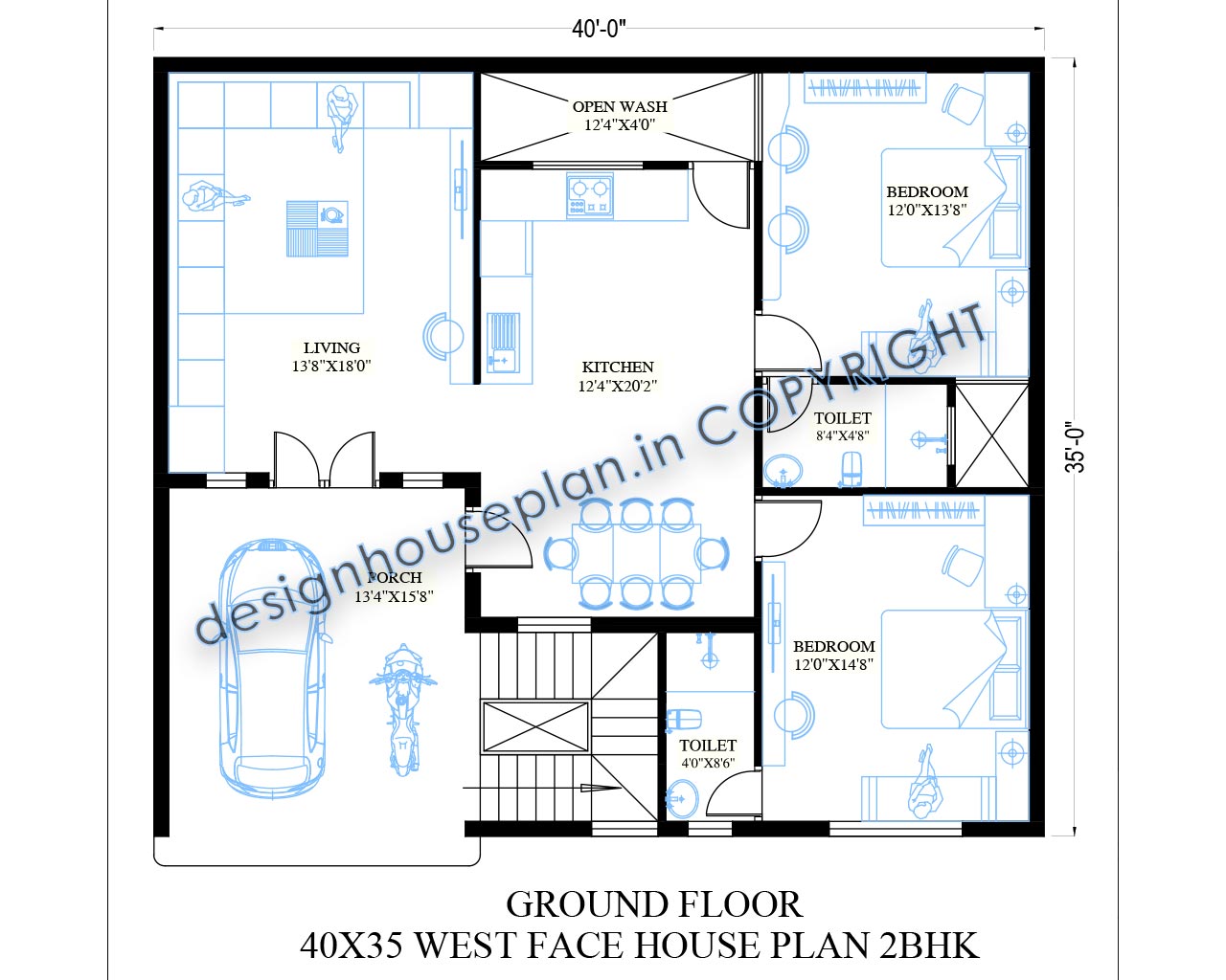 40x35 west facing house plans