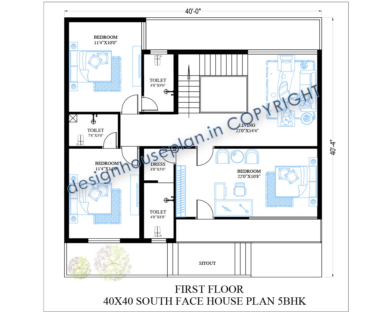 40 feet by 40 feet house plans duplex plans with parking south face
