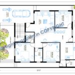 This is a 40x50 feet west-facing house design with 3 bedrooms and parking area.