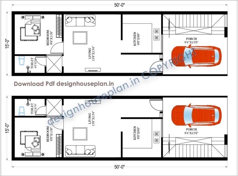 15x50 house plan 1bhk single story 750 sqft house design