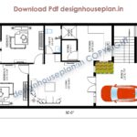 This is an Indian style 25x50 house plan with 2 bedroom and car parking area.