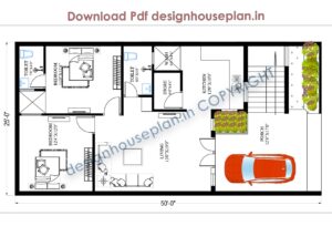 Indian style 25x50 house plan with 2 bedroom